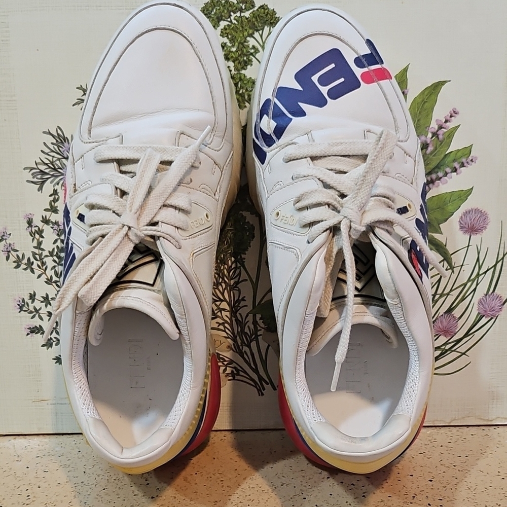 Fendi Mania Cream Embossed Logo Detail